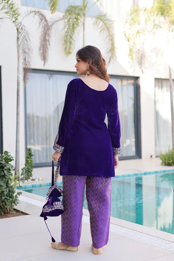 Purple_Gmysilk_Kurti_Pant_For_Women
