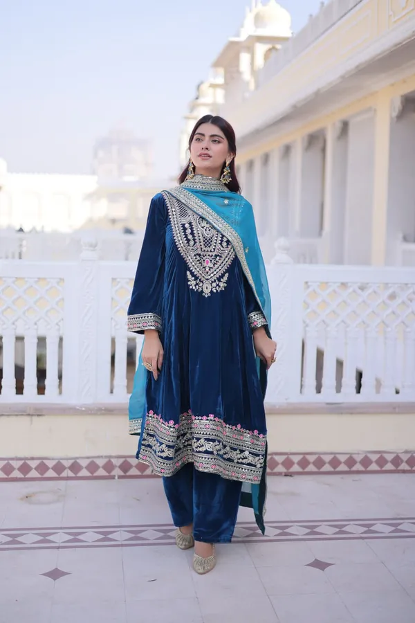 Purple_Vichitrasilk_Kurti_Pant_For_Women