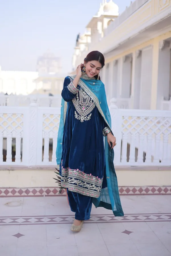 Purple_Vichitrasilk_Kurti_Pant_For_Women