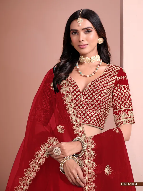 Red_Artsilk_Lehenga_Choli_For_Women