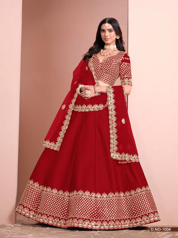 Red_Artsilk_Lehenga_Choli_For_Women