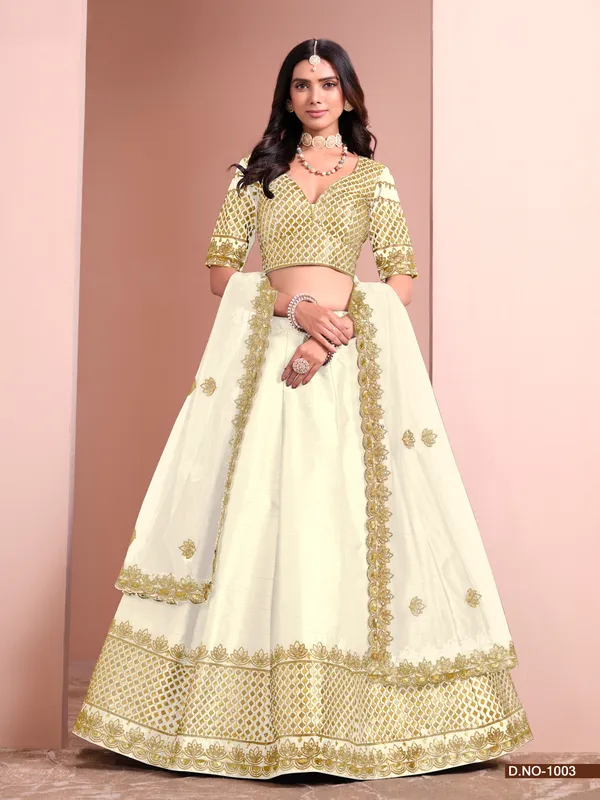 White_Artsilk_Lehenga_Choli_For_Women