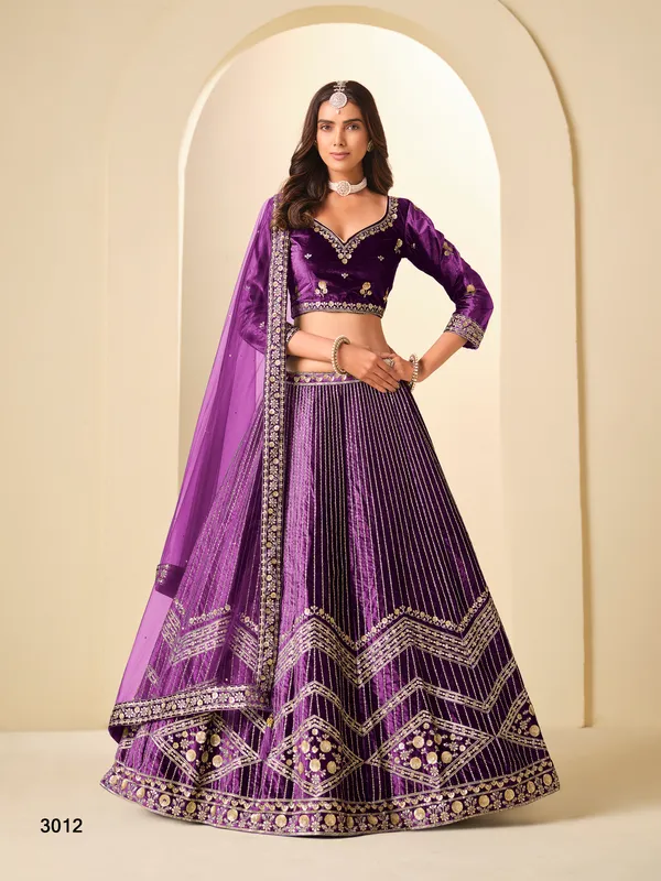 Purple_Icevelvet_Lehenga_Choli_For_Women