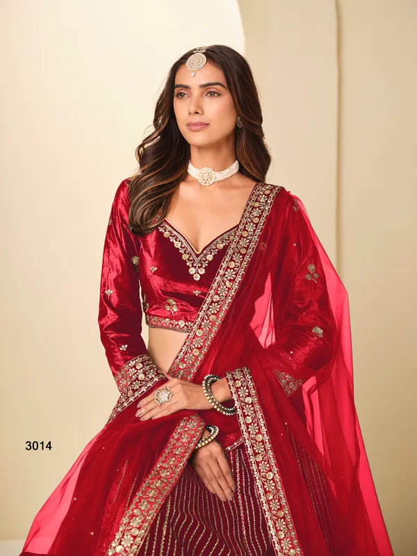 Red_Icevelvet_Lehenga_Choli_For_Women