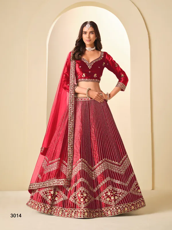 Red_Icevelvet_Lehenga_Choli_For_Women