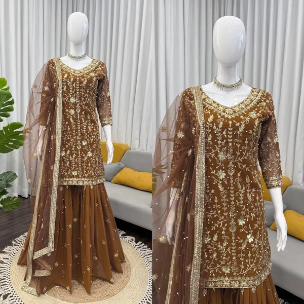 Mehandi_Premium_Fauxgeorgette_Sharara_Suit_For_Women