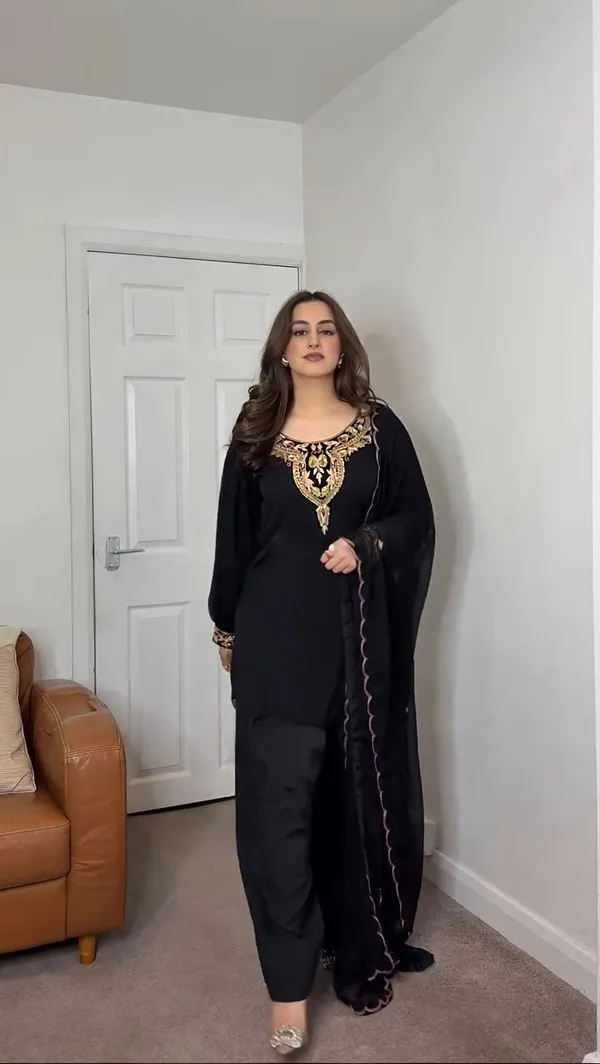 Black_Fauxgeorgette_Farshi_Suit_For_Women