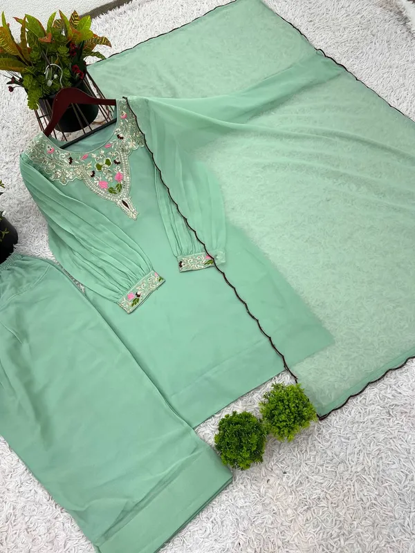 Sky_Blue_Fauxgeorgette_Farshi_Suit_For_Women