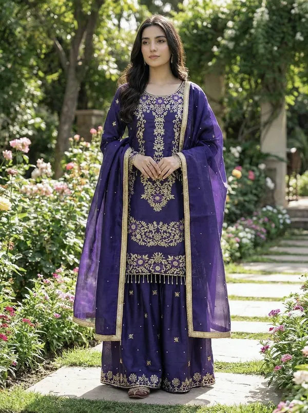 Purple_Gmysilk_Kurti_Plazzo_For_Women