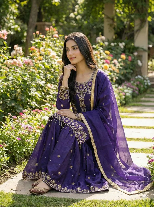 Purple_Gmysilk_Kurti_Plazzo_For_Women