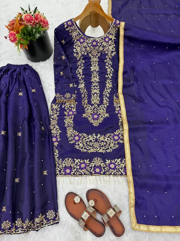 Purple_Gmysilk_Kurti_Plazzo_For_Women