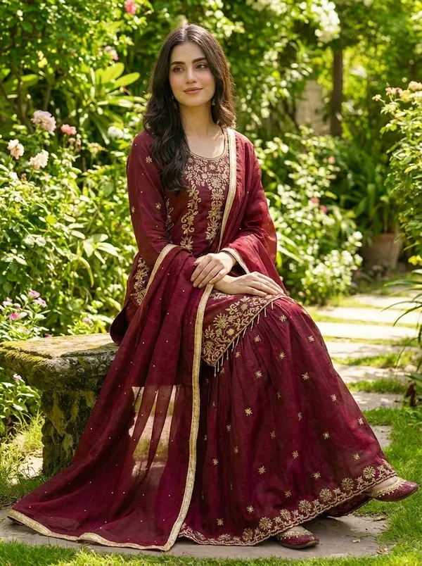 Red_Gmysilk_Kurti_Plazzo_For_Women