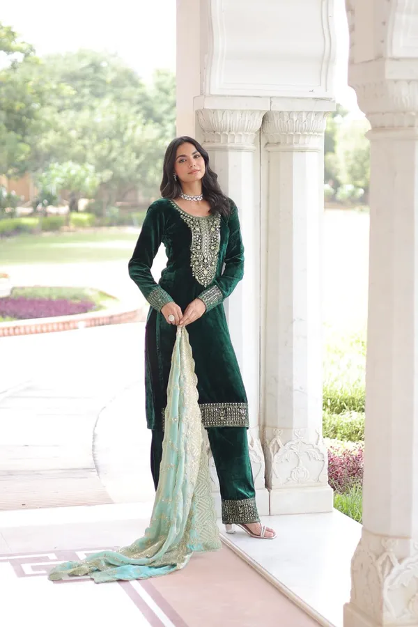 Green_Premium_Velvet_Dress_For_Women