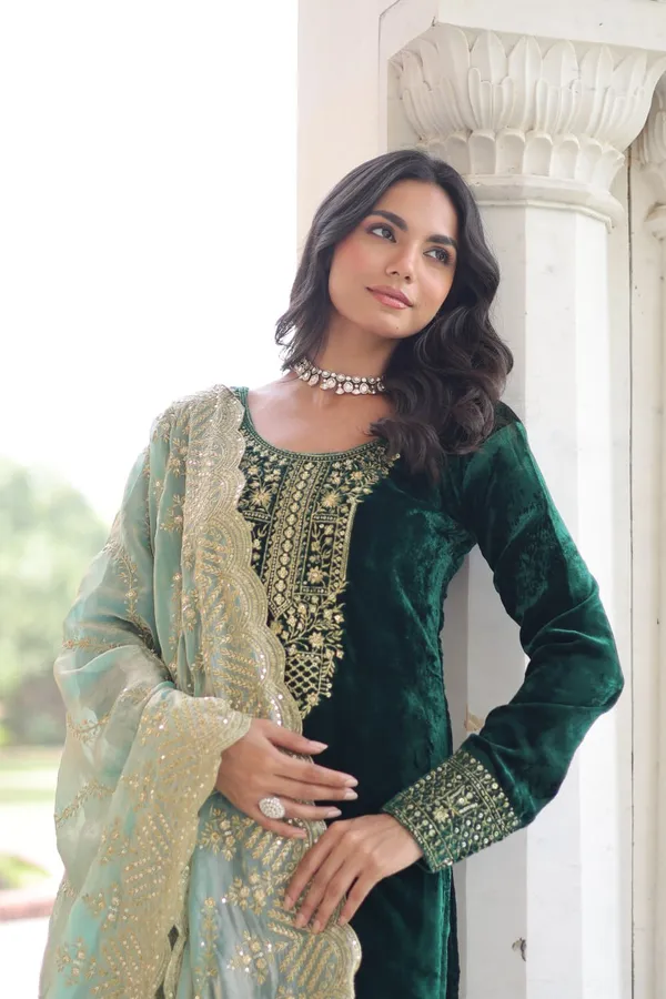 Green_Premium_Velvet_Dress_For_Women