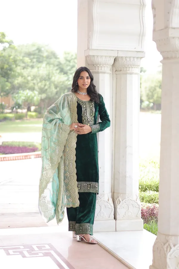 Green_Premium_Velvet_Dress_For_Women