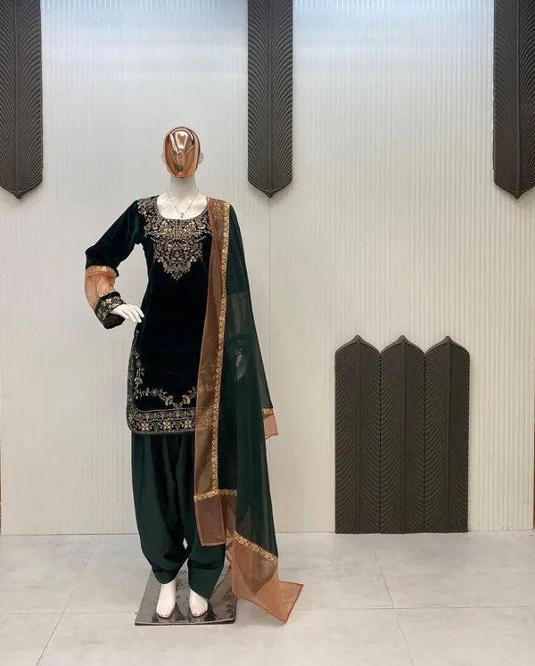 Green_Premium_Velvet_Dress_For_Women