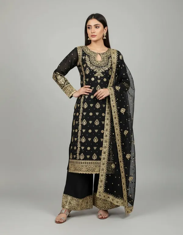 Black_9000Velvet_Kurti_Plazzo_For_Women