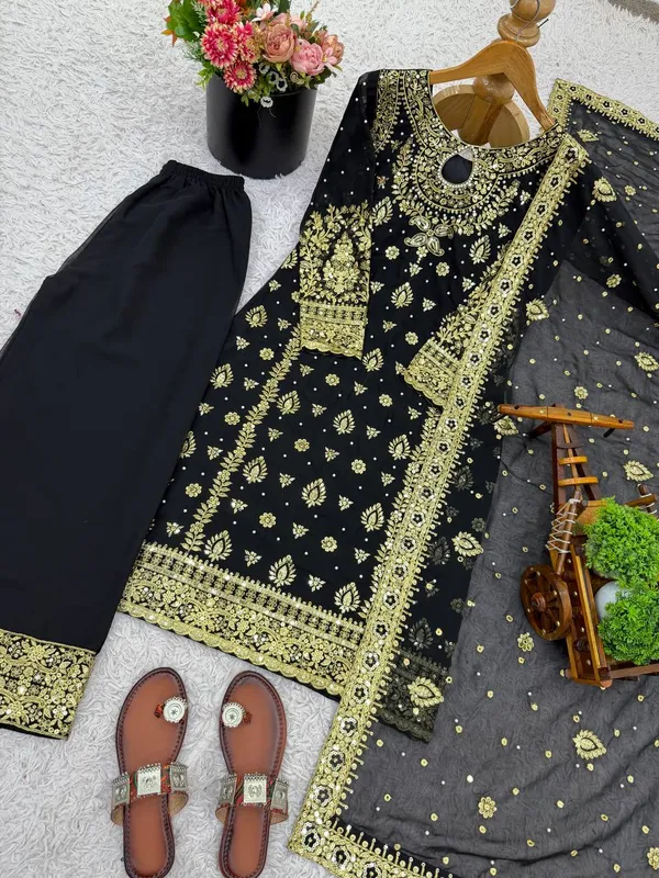 Black_9000Velvet_Kurti_Plazzo_For_Women