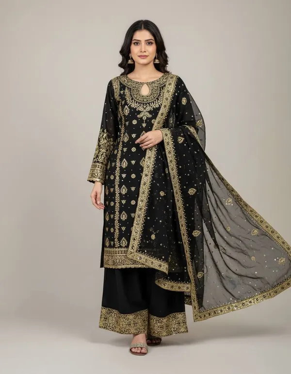 Black_9000Velvet_Kurti_Plazzo_For_Women
