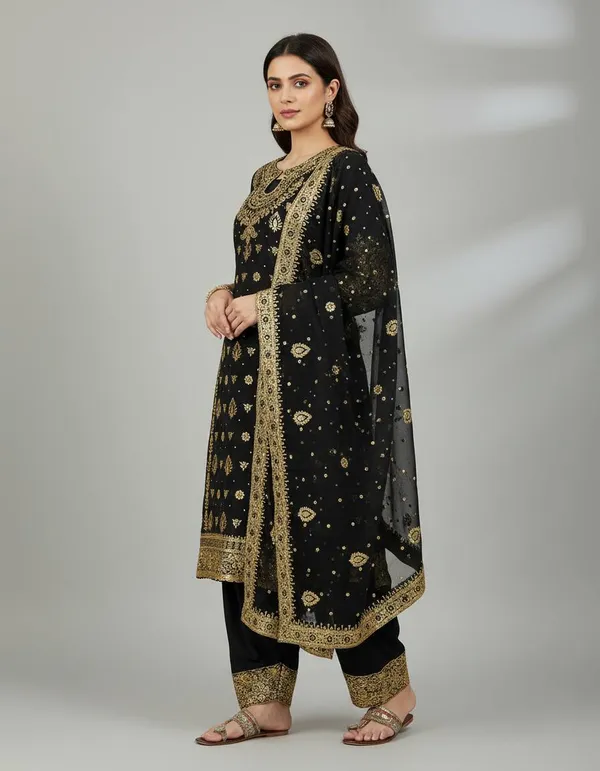 Black_9000Velvet_Kurti_Plazzo_For_Women