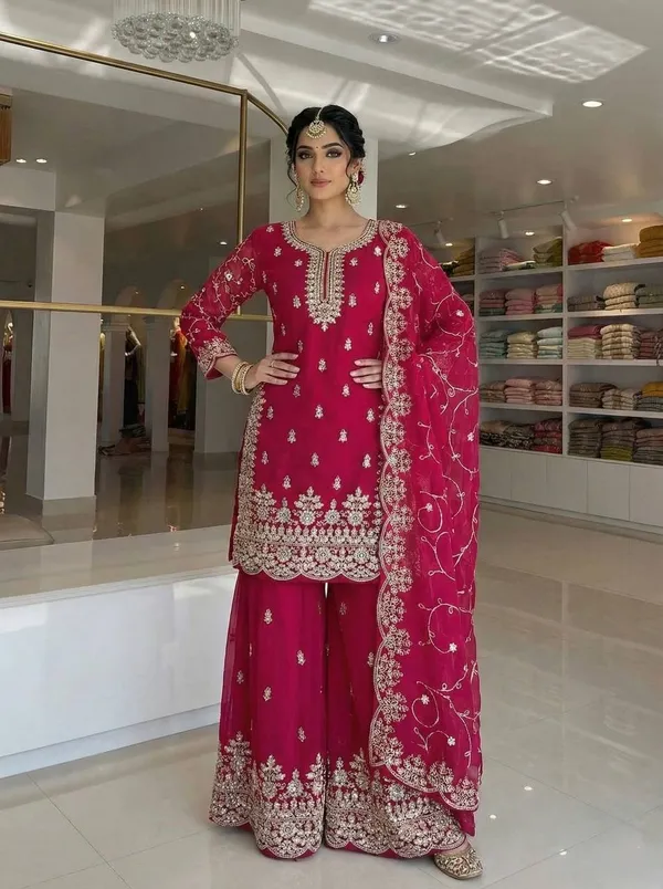 Red_9000Velvet_Kurti_Plazzo_For_Women