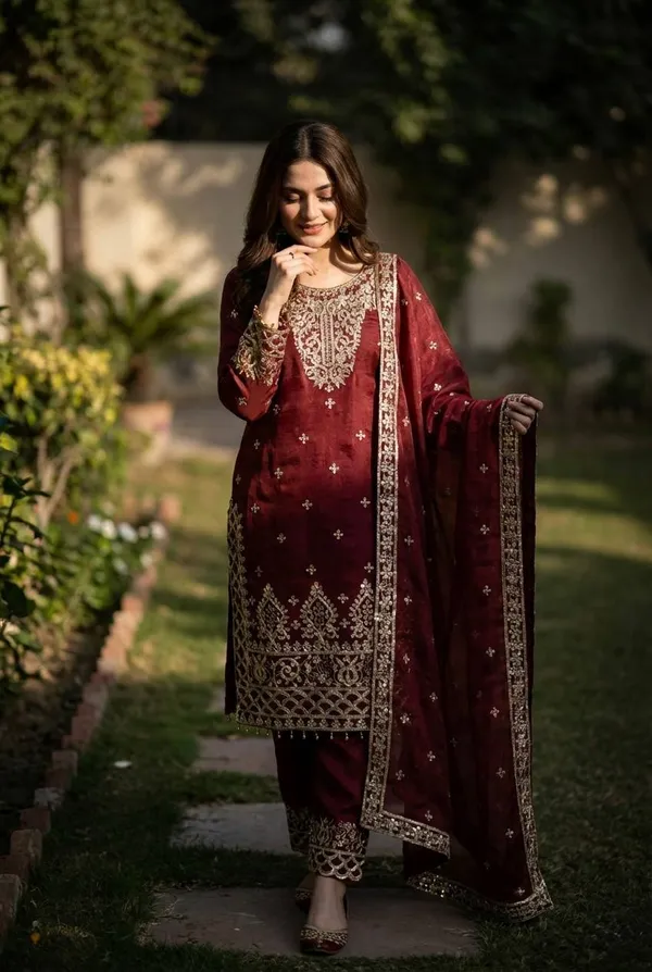 Maroon_Gmysilk_Kurti_Salwar_For_Women
