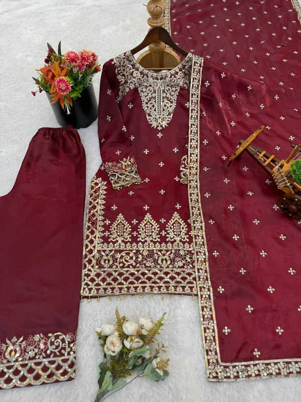 Maroon_Gmysilk_Kurti_Salwar_For_Women