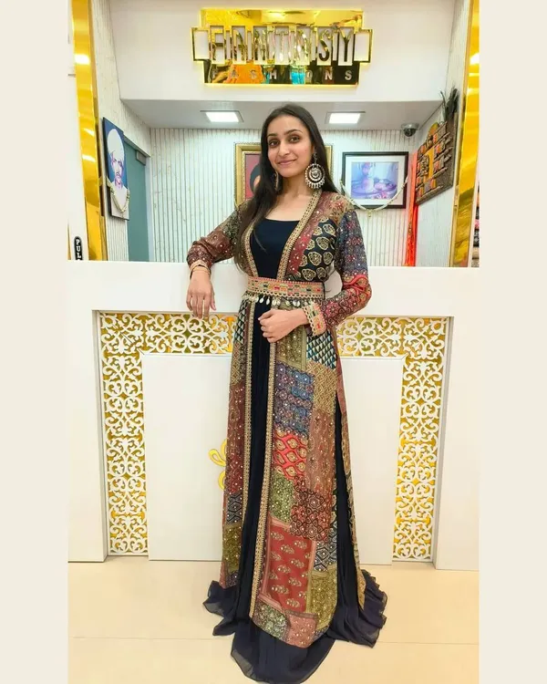 Blue_Anarkali_Gown_Dupatta_3Pc_Set_For_Women