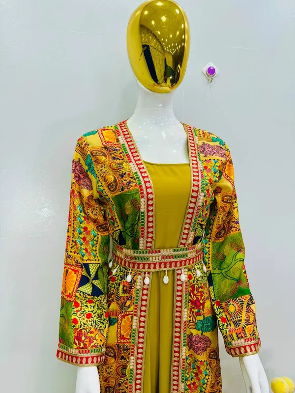 Yellow_Anarkali_Gown_Dupatta_3Pc_Set_For_Women
