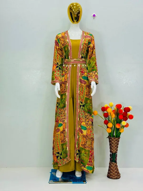 Yellow_Anarkali_Gown_Dupatta_3Pc_Set_For_Women