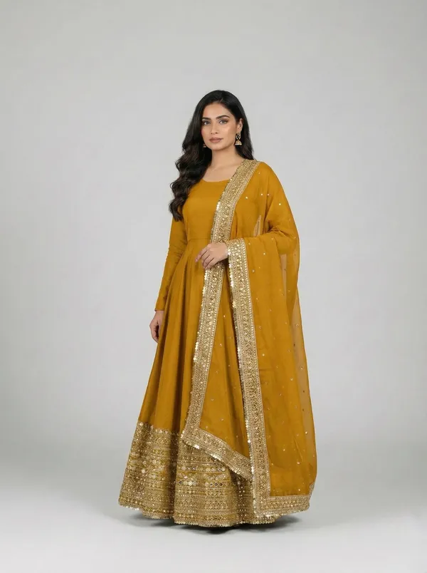 Yellow_Romansilk_Gowns_For_Women