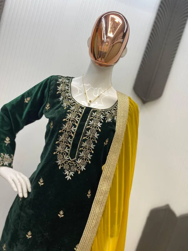 Green_Premium_Velvet_Dress_For_Women