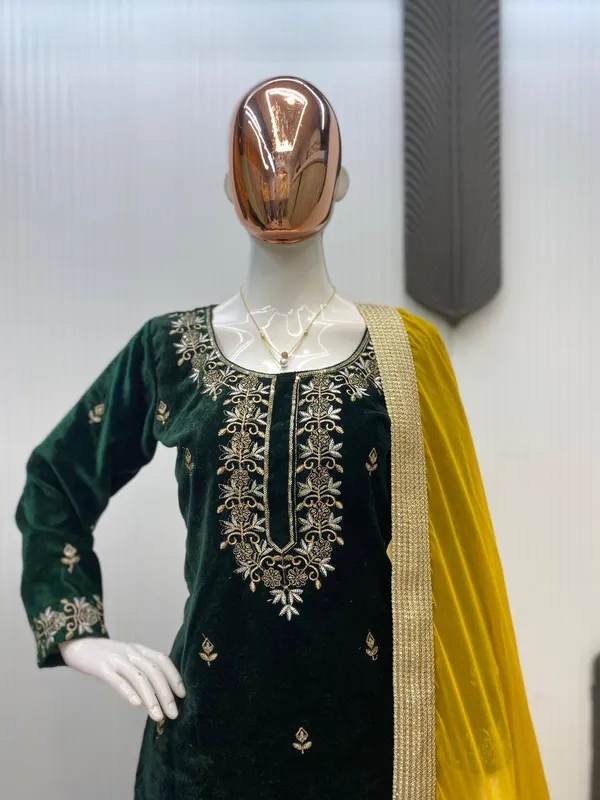 Green_Premium_Velvet_Dress_For_Women