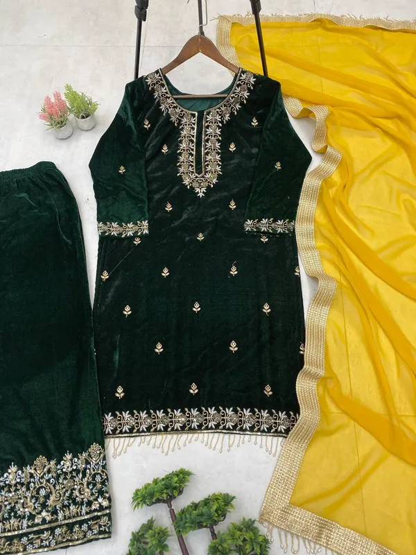 Green_Premium_Velvet_Dress_For_Women