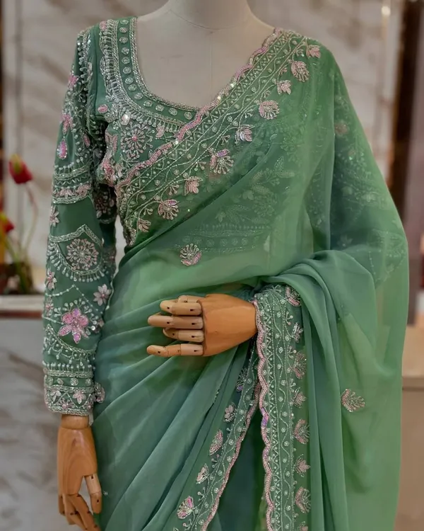 Light_Green_Premium_Fauxgeorgette_Sarees_For_Women