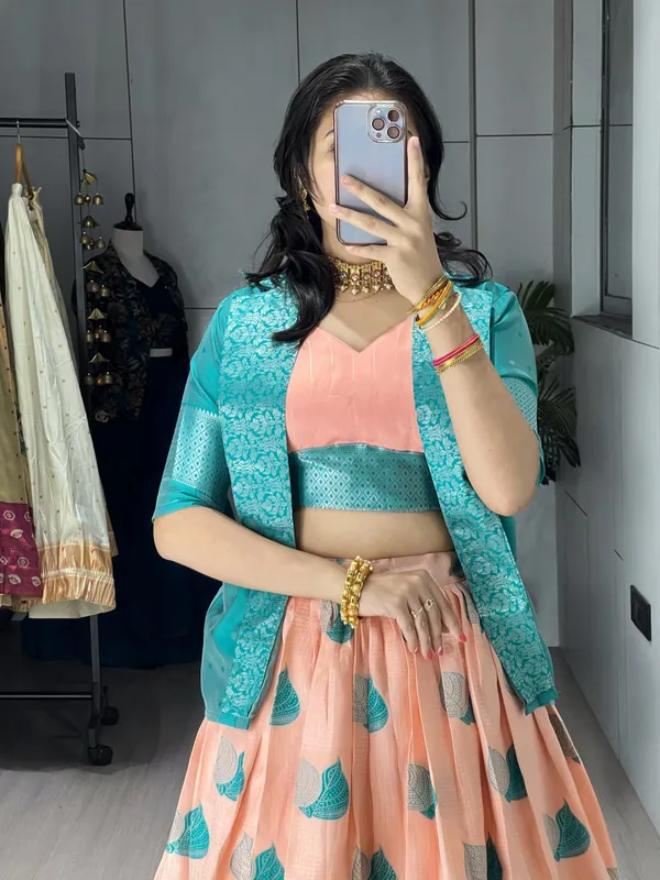Peach_Premium_Synthetic_Lehenga_Choli_For_Women