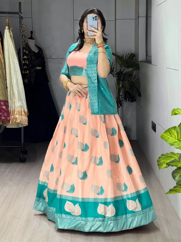 Peach_Premium_Synthetic_Lehenga_Choli_For_Women