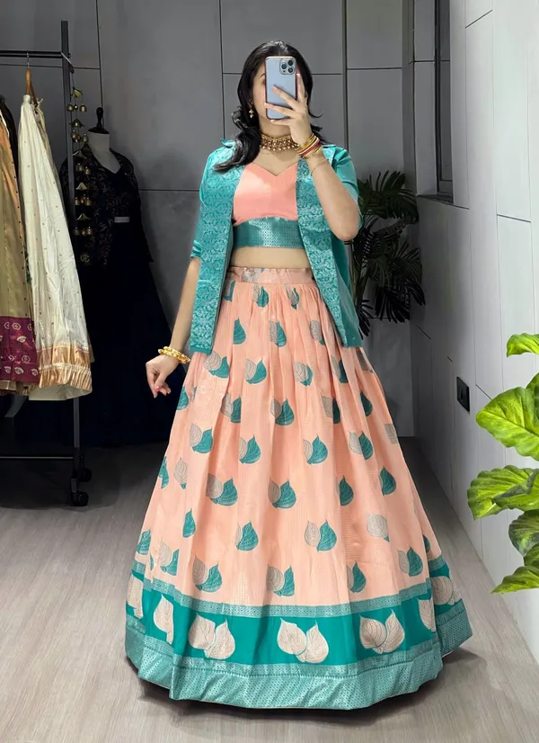 Peach_Premium_Synthetic_Lehenga_Choli_For_Women
