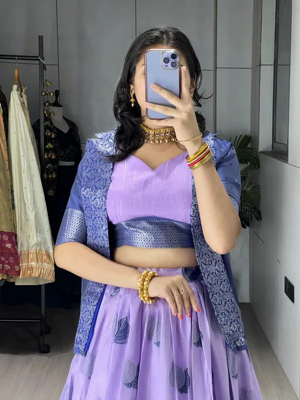 Purple_Premium_Fauxgeorgette_Lehenga_Choli_For_Women