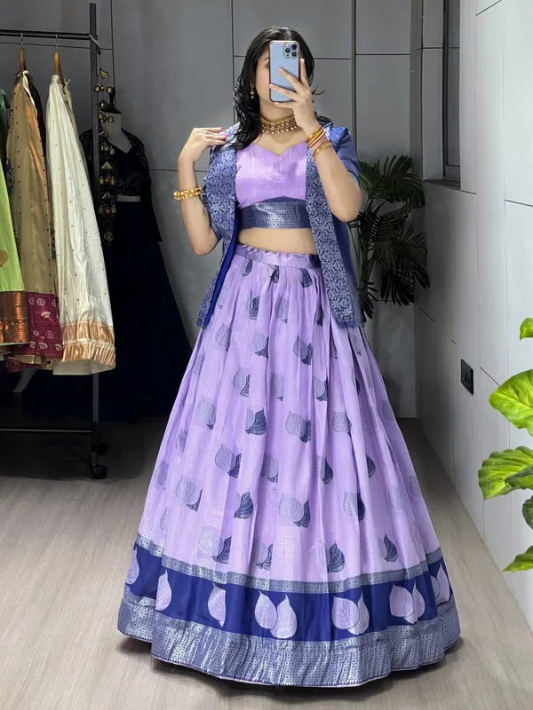 Purple_Premium_Fauxgeorgette_Lehenga_Choli_For_Women