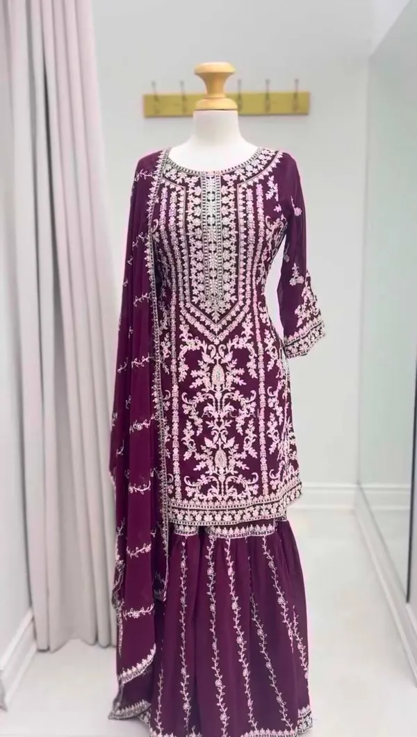 Purple_Premium_Synthetic_Sharara_Suit_For_Women