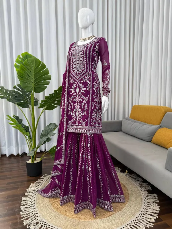 Purple_Premium_Synthetic_Sharara_Suit_For_Women