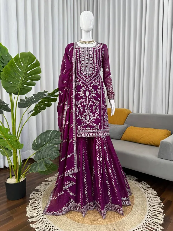 Purple_Premium_Synthetic_Sharara_Suit_For_Women