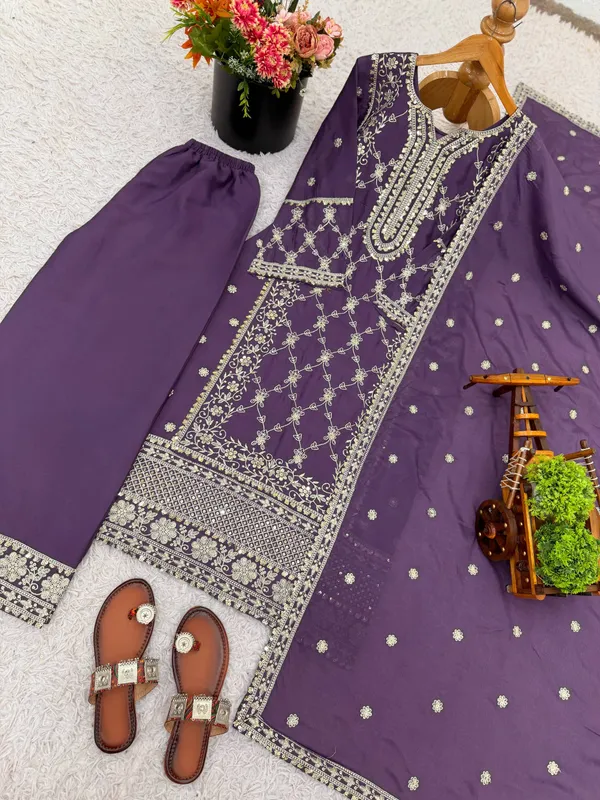 Purple_Premium_Synthetic_Dress_For_Women