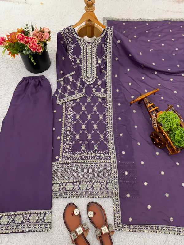Purple_Premium_Synthetic_Dress_For_Women