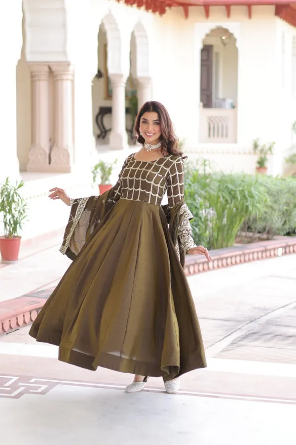 Brown_Ncvichitra_Gowns_For_Women