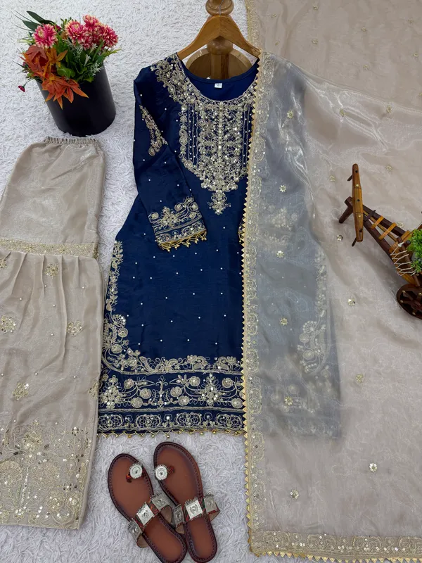 Blue_Party_Wear_Kurti_Plazzo_For_Women