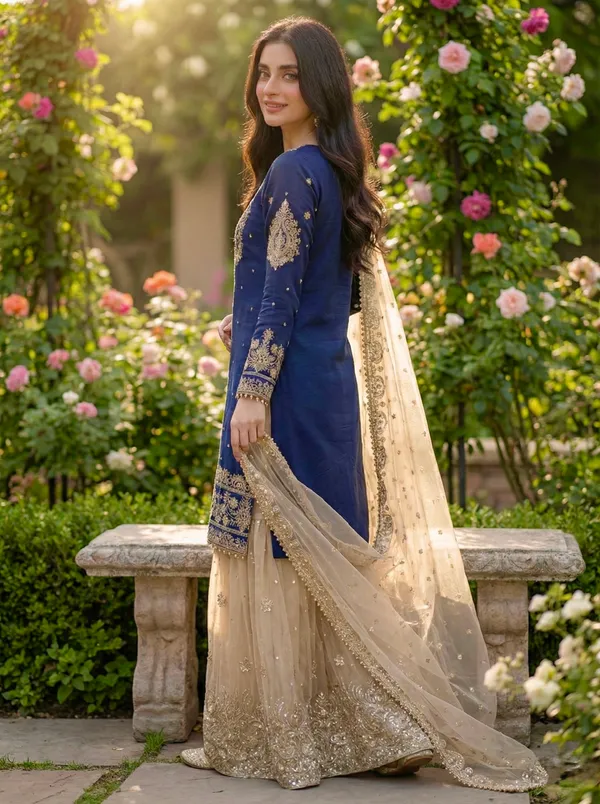 Blue_Party_Wear_Kurti_Plazzo_For_Women