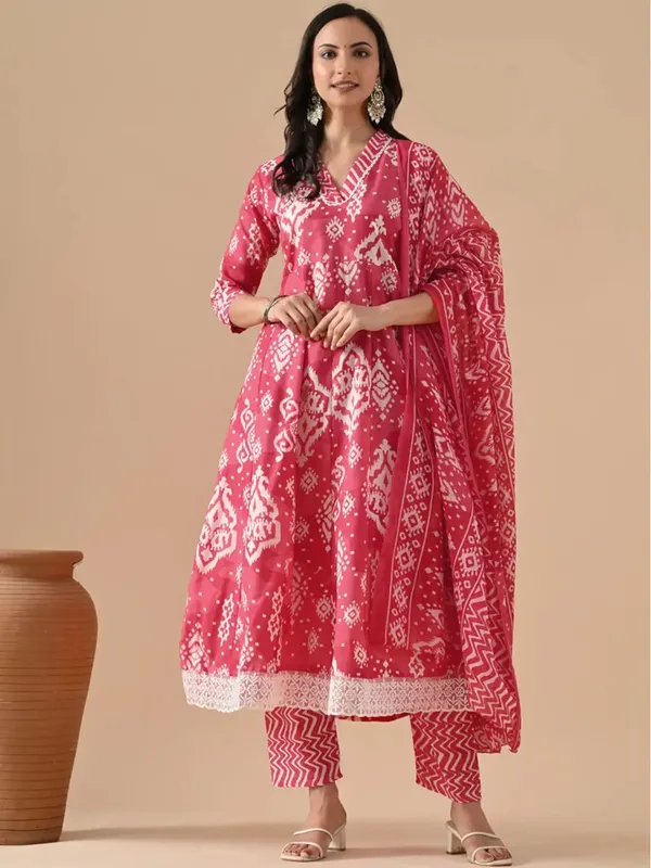 Pink_Rayon_Premium_Suit_Set_For_Girl_And__Women