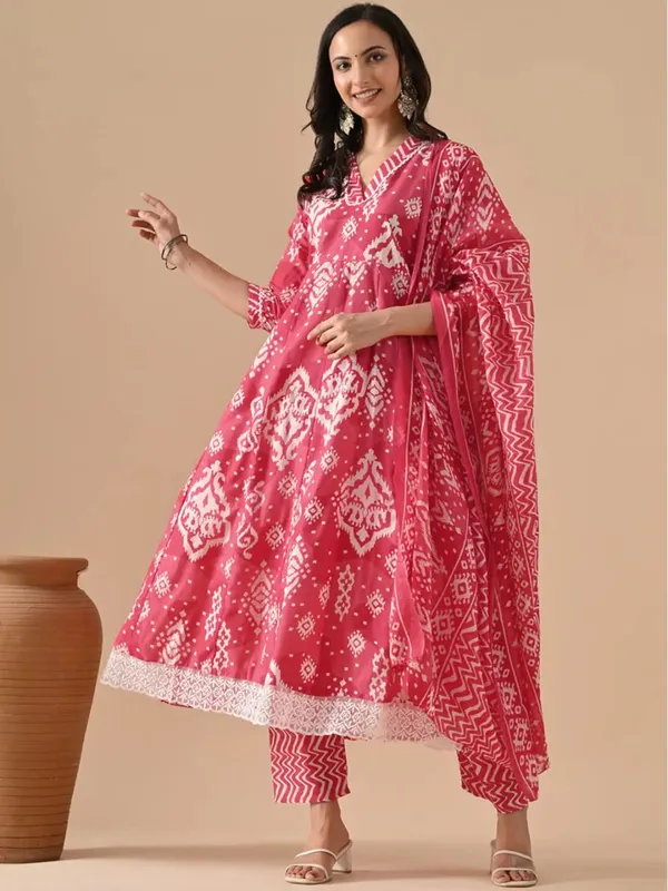 Pink_Rayon_Premium_Suit_Set_For_Girl_And__Women